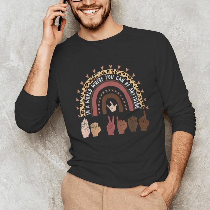 Be Kind Hand-Talking Teacher Artist ASL Unisex Long Sleeve T-Shirt, funny gift Be Kind Hand-Talking Teacher Artist ASL Unisex Long Sleeve T-Shirt, funny gift
