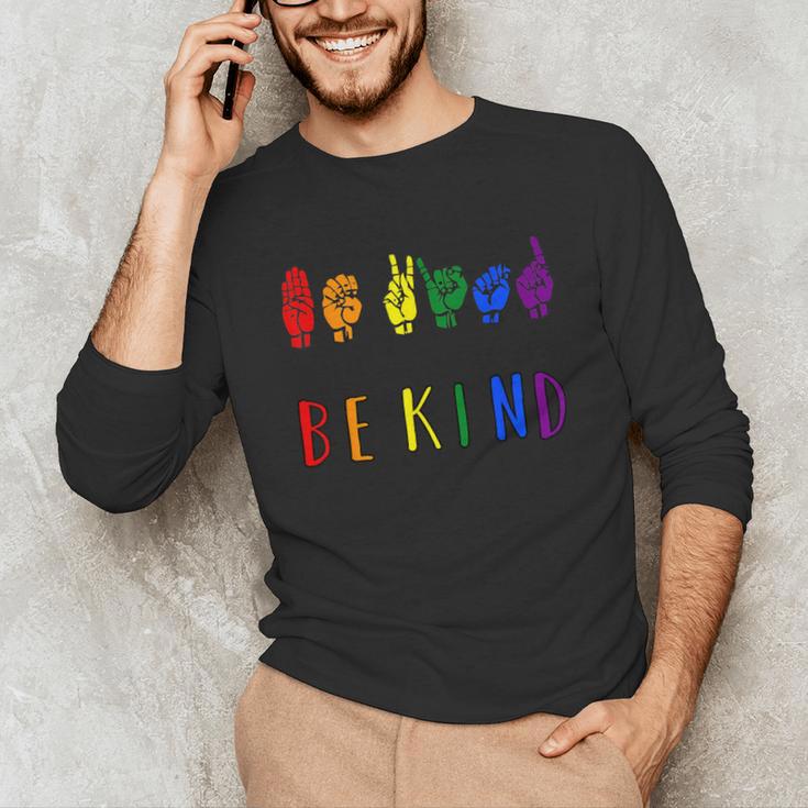 Be Kind Pride Sign Language Rainbow Teachers Interpreter ASL Unisex Long Sleeve T-Shirt, funny gift Be Kind Pride Sign Language Rainbow Teachers Interpreter ASL Unisex Long Sleeve T-Shirt, funny gift