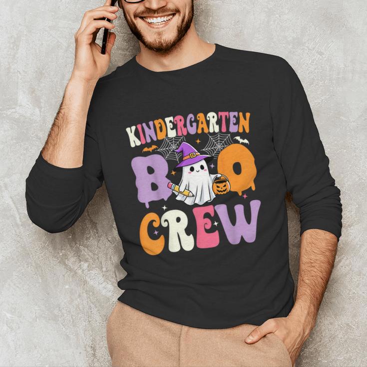 Kindergarten Boo Crew Spooky Kindergarten Halloween Teacher Unisex Long Sleeve T-Shirt, funny gift