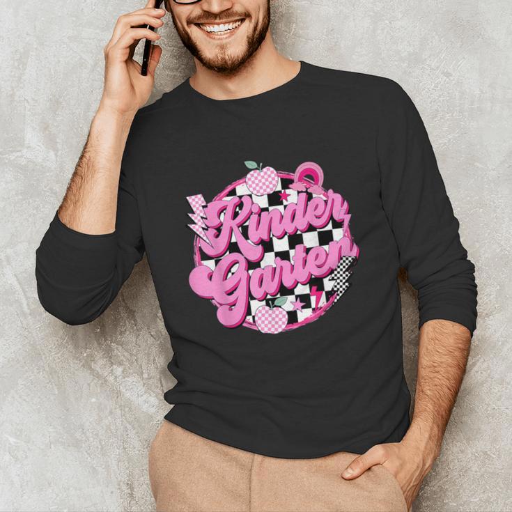 Kindergarten Teacher Women Checkered First Day Of School Unisex Long Sleeve T-Shirt, funny gift