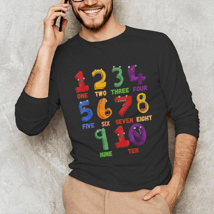 Learning Math Numbers Counting Back To School Teacher For Men Women Girls Kids Unisex Long Sleeve T-Shirt, funny gift