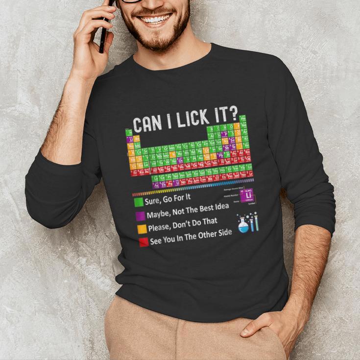 Can I Lick It Periodic Table Chart Science Teacher Cool Meme Unisex Long Sleeve T-Shirt, funny gift