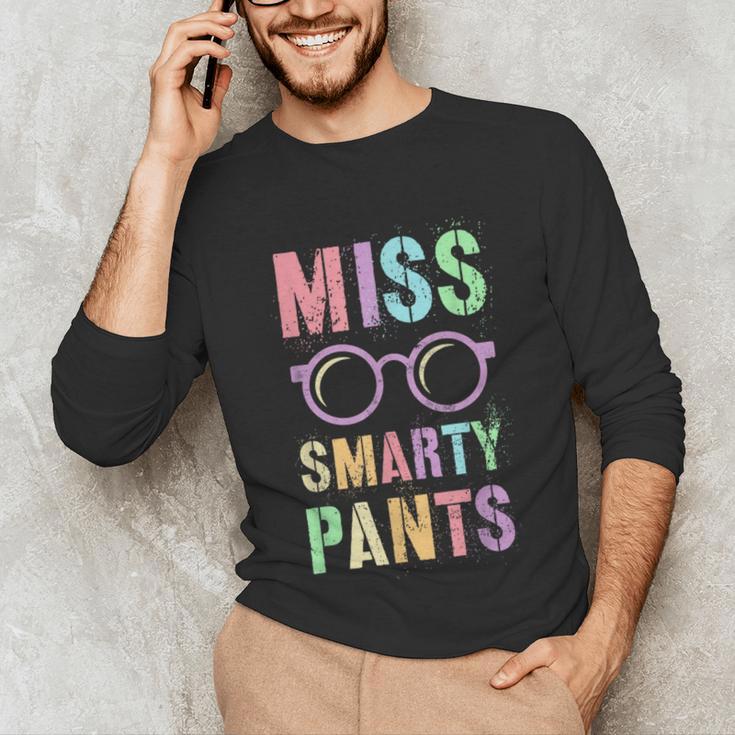 Little MISS SMARTY PANTS School Grad Teacher Last Day Unisex Long Sleeve T-Shirt, funny gift