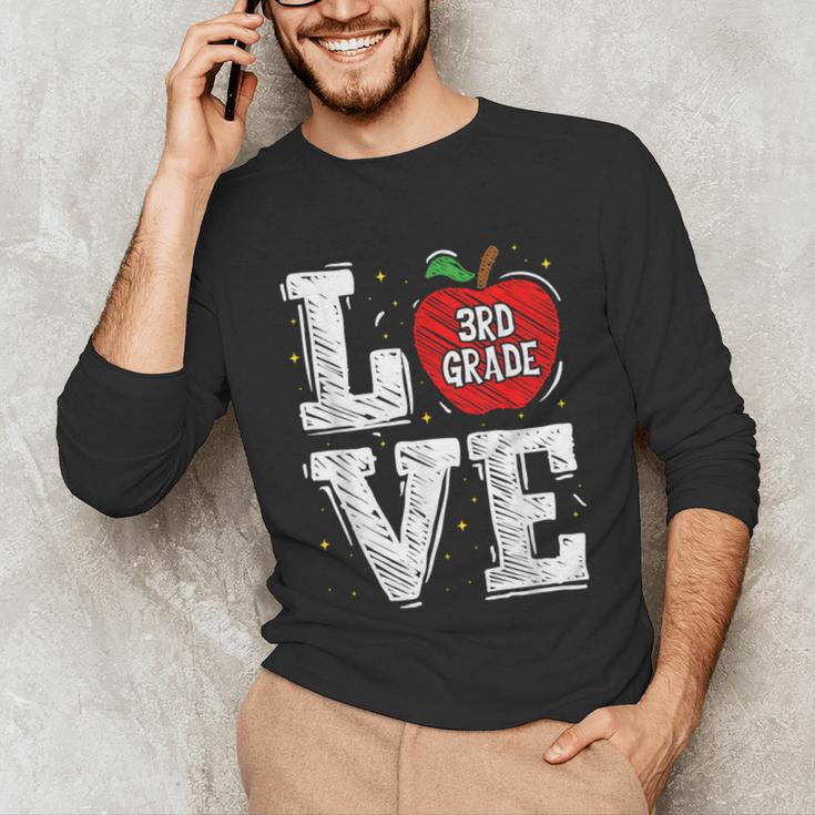LOVE Apple 3rd Grade Teacher Student School Unisex Long Sleeve T-Shirt, funny gift LOVE Apple 3rd Grade Teacher Student School Unisex Long Sleeve T-Shirt, funny gift