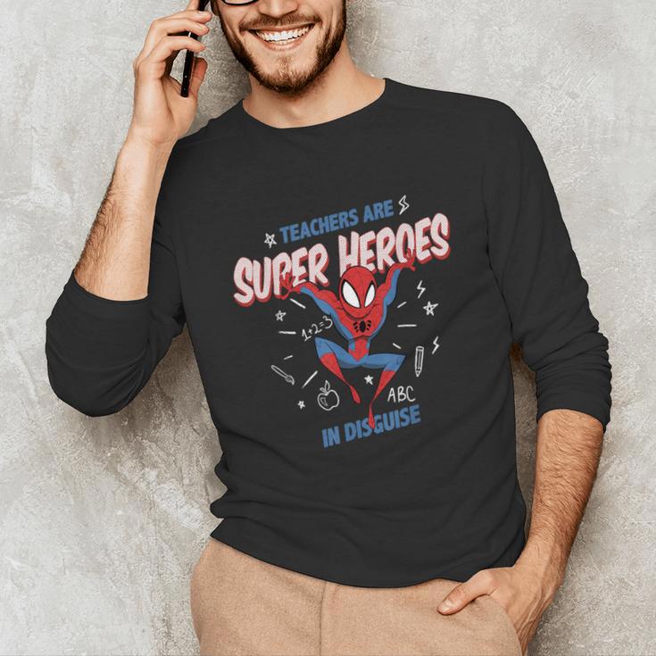Marvel Spider-Man Teachers Are Super Heroes Unisex Long Sleeve T-Shirt, funny gift Marvel Spider-Man Teachers Are Super Heroes Unisex Long Sleeve T-Shirt, funny gift