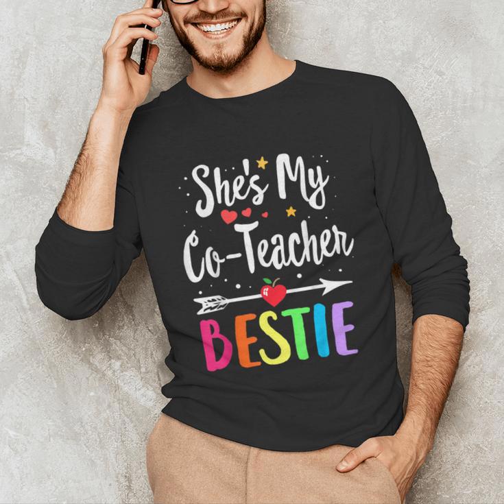 Matching Co-Teacher Best Friend She's My Bestie Work Team Unisex Long Sleeve T-Shirt, funny gift Matching Co-Teacher Best Friend She's My Bestie Work Team Unisex Long Sleeve T-Shirt, funny gift
