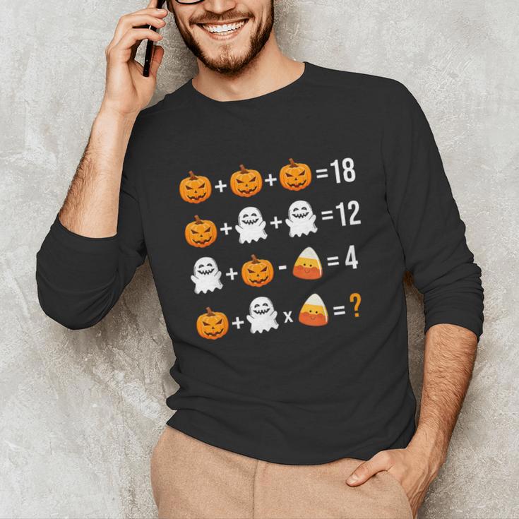 Math Teacher Halloween Equation Pumpkin Ghost Candy Corn Unisex Long Sleeve T-Shirt, funny gift Math Teacher Halloween Equation Pumpkin Ghost Candy Corn Unisex Long Sleeve T-Shirt, funny gift