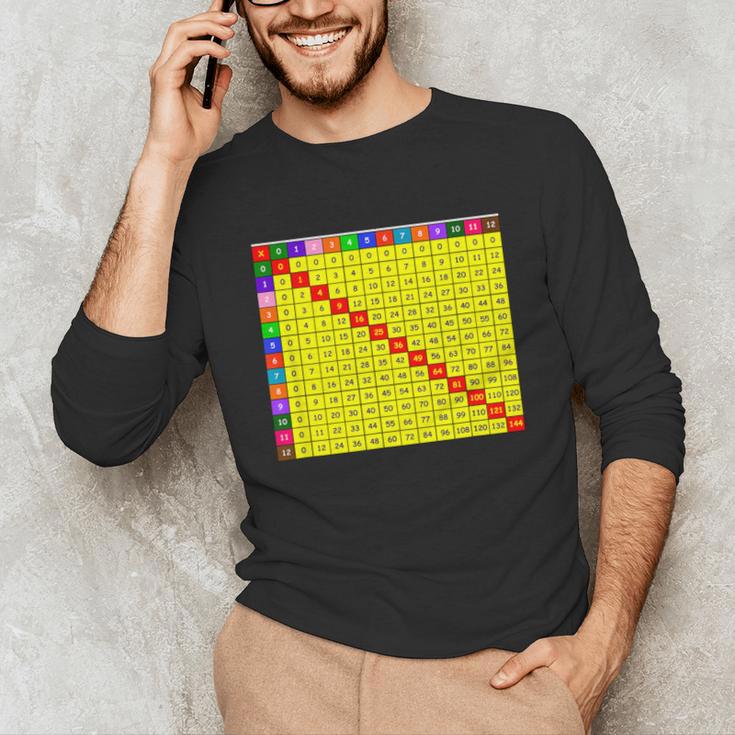 Multiplication Table Chart Math Shirt Teacher Student Outfit For Men Women Girls Kids Unisex Long Sleeve T-Shirt, funny gift