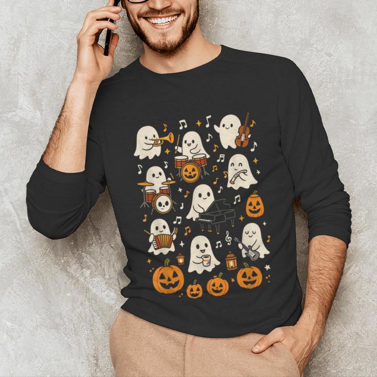 Music Teacher Orchestra Shirt Spooky Halloween Ghost Band Unisex Long Sleeve T-Shirt, funny gift
