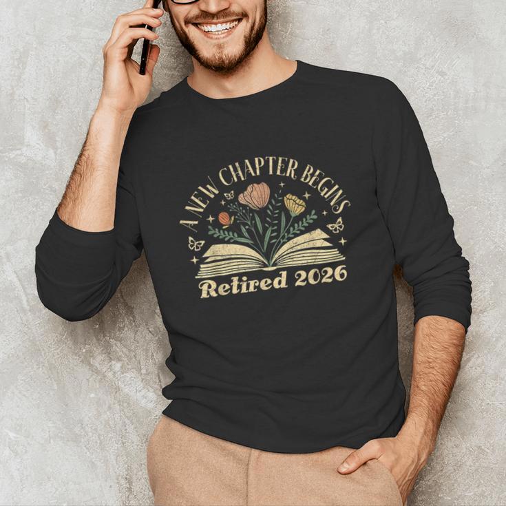 A New Chapter Begins Retired 2026 Teacher Retirement Unisex Long Sleeve T-Shirt, funny gift A New Chapter Begins Retired 2026 Teacher Retirement Unisex Long Sleeve T-Shirt, funny gift
