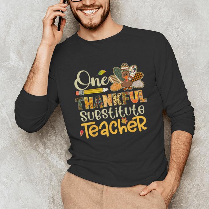 One Thankful Substitute Teacher Turkey Leopard Thanksgiving For Men Women Unisex Long Sleeve T-Shirt, funny gift One Thankful Substitute Teacher Turkey Leopard Thanksgiving For Men Women Unisex Long Sleeve T-Shirt, funny gift