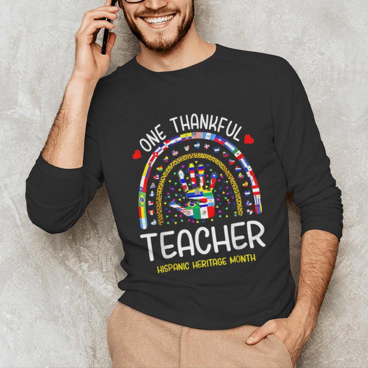 One Thankful Teacher Hispanic Heritage Month Countries Flags Unisex Long Sleeve T-Shirt, funny gift One Thankful Teacher Hispanic Heritage Month Countries Flags Unisex Long Sleeve T-Shirt, funny gift