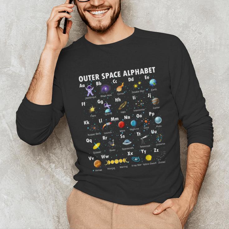 Outer Space Alphabet Kindergarten Teachers 1st Day Of School Unisex Long Sleeve T-Shirt, funny gift Outer Space Alphabet Kindergarten Teachers 1st Day Of School Unisex Long Sleeve T-Shirt, funny gift