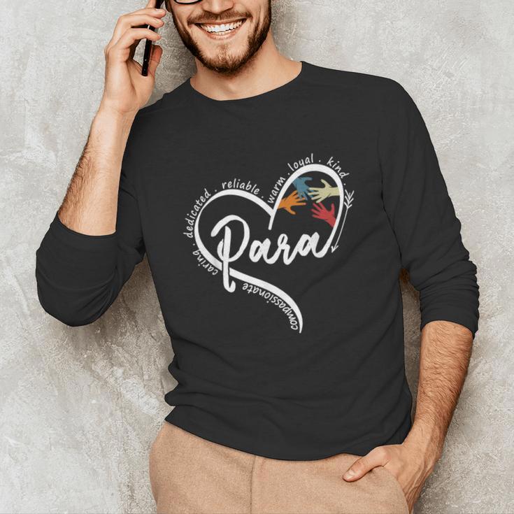 Para Heart Paraprofessional Teacher Paraeducator Unisex Long Sleeve T-Shirt, funny gift