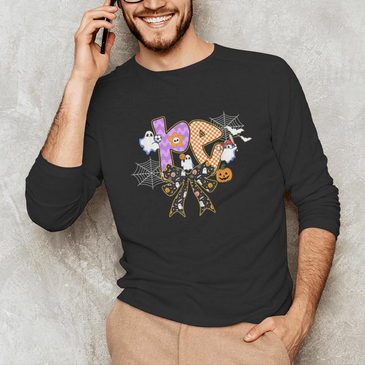 PE Teacher Coach Coquette Ghost Halloween Physical Education Unisex Long Sleeve T-Shirt, funny gift PE Teacher Coach Coquette Ghost Halloween Physical Education Unisex Long Sleeve T-Shirt, funny gift
