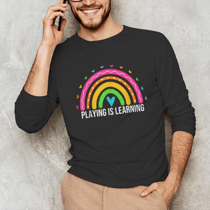 Playing Is Learning Early Childhood Education ECE Teacher Unisex Long Sleeve T-Shirt, funny gift Playing Is Learning Early Childhood Education ECE Teacher Unisex Long Sleeve T-Shirt, funny gift