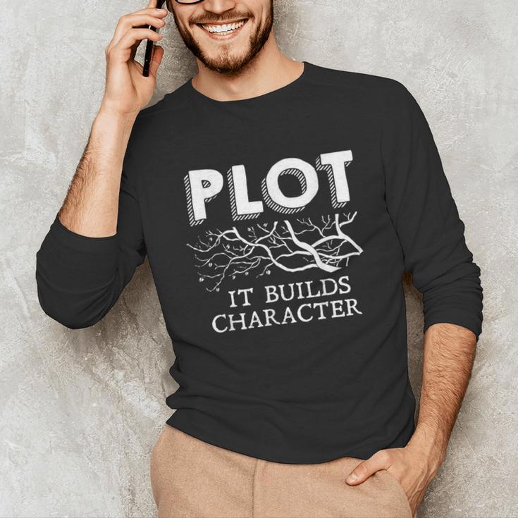 Plot It Builds Character Book Reading Teacher Unisex Long Sleeve T-Shirt, funny gift Plot It Builds Character Book Reading Teacher Unisex Long Sleeve T-Shirt, funny gift