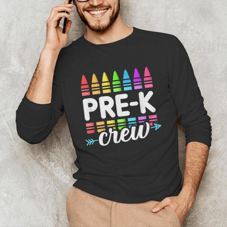 Pre-K Crew Teacher Team Squad Hello Back School Graduation Unisex Long Sleeve T-Shirt, funny gift Pre-K Crew Teacher Team Squad Hello Back School Graduation Unisex Long Sleeve T-Shirt, funny gift