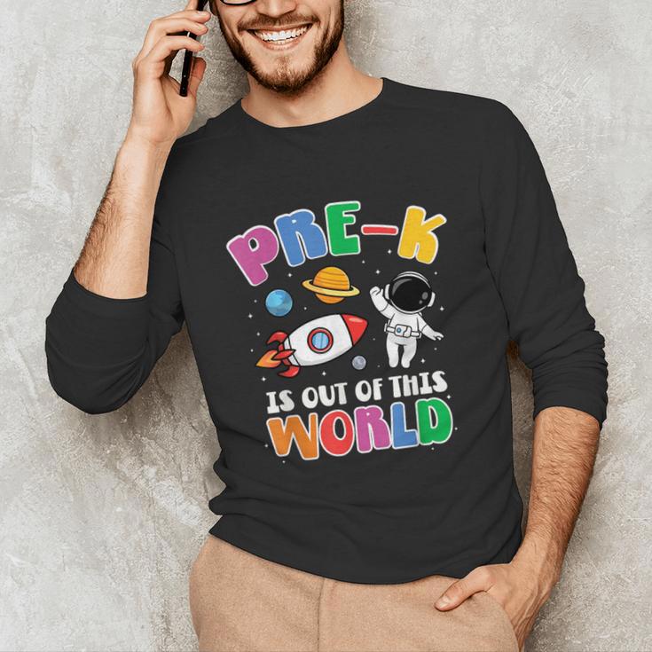 Pre-K Student Teacher Astronaut Space Back To School Unisex Long Sleeve T-Shirt, funny gift
