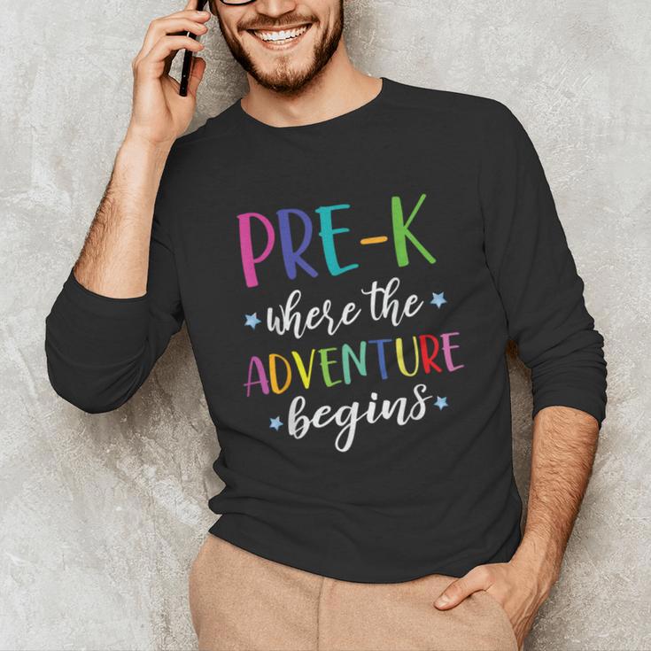 Pre-K Teacher Adventure Begins First Day Preschool Teachers Unisex Long Sleeve T-Shirt, funny gift Pre-K Teacher Adventure Begins First Day Preschool Teachers Unisex Long Sleeve T-Shirt, funny gift