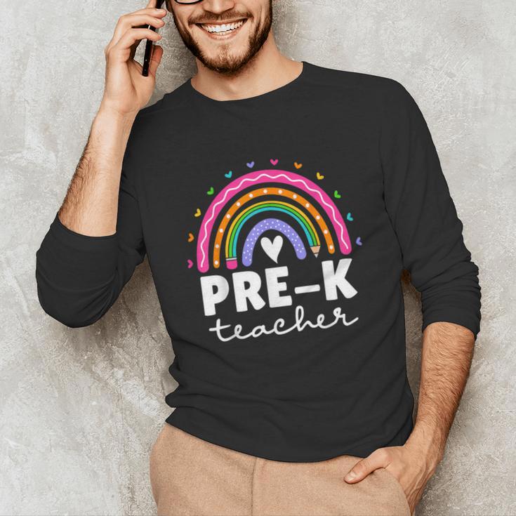 Pre-K Teacher Cute Pre Kindergarten For Teachers Rainbow For Men Women Kids Unisex Long Sleeve T-Shirt, funny gift Pre-K Teacher Cute Pre Kindergarten For Teachers Rainbow For Men Women Kids Unisex Long Sleeve T-Shirt, funny gift