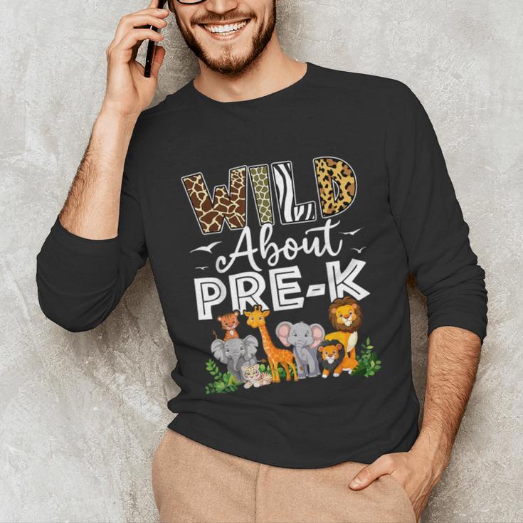 Pre-k Teacher Kids Back To School Wild About Pre-k Unisex Long Sleeve T-Shirt, funny gift