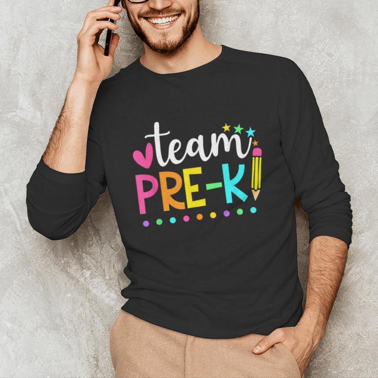 Pre-k Team Pencil Teacher Student Back To School Girls Unisex Long Sleeve T-Shirt, funny gift
