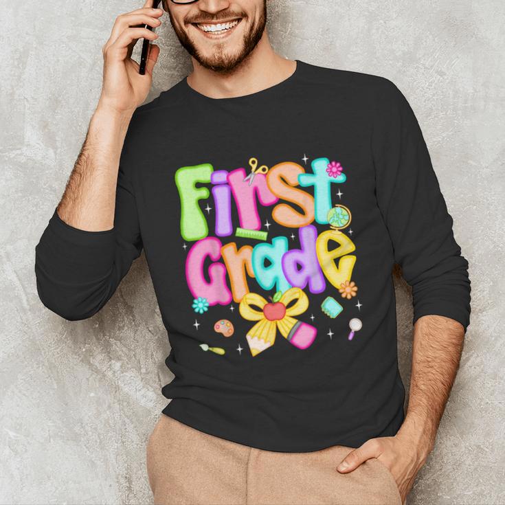 Preppy First Grade Back To School 1st Grade Teacher Girl Kid Unisex Long Sleeve T-Shirt, funny gift Preppy First Grade Back To School 1st Grade Teacher Girl Kid Unisex Long Sleeve T-Shirt, funny gift