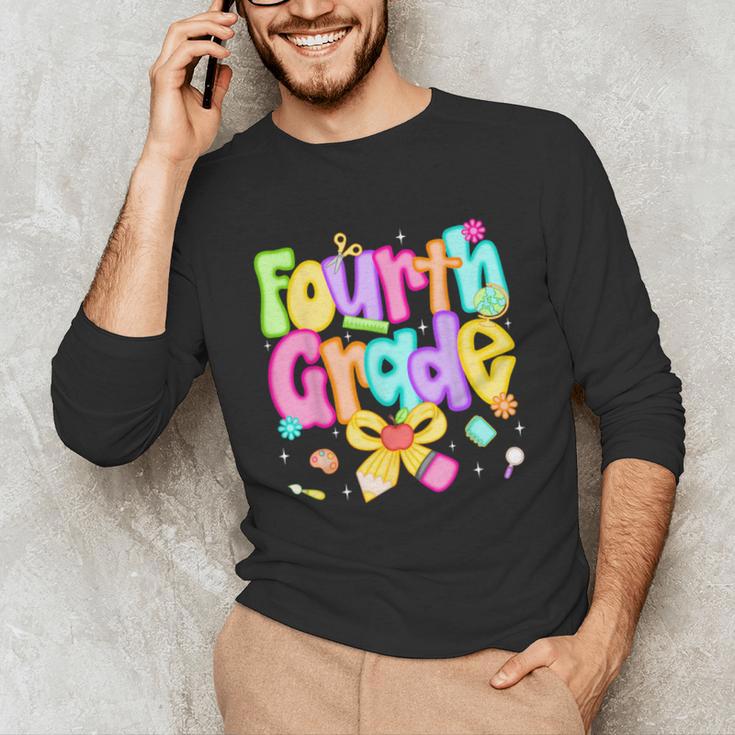 Preppy Fourth Grade Back To School 4th Grade Teacher Girls Unisex Long Sleeve T-Shirt, funny gift Preppy Fourth Grade Back To School 4th Grade Teacher Girls Unisex Long Sleeve T-Shirt, funny gift