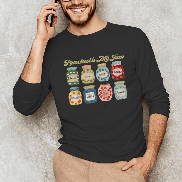 Preschool Is My Jam Retro Preschool Teacher Back To School Unisex Long Sleeve T-Shirt, funny gift