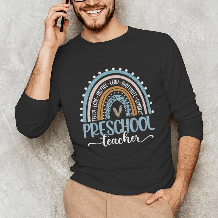 Preschool Teacher Leopard Boho Rainbow Back To School Unisex Long Sleeve T-Shirt, funny gift Preschool Teacher Leopard Boho Rainbow Back To School Unisex Long Sleeve T-Shirt, funny gift