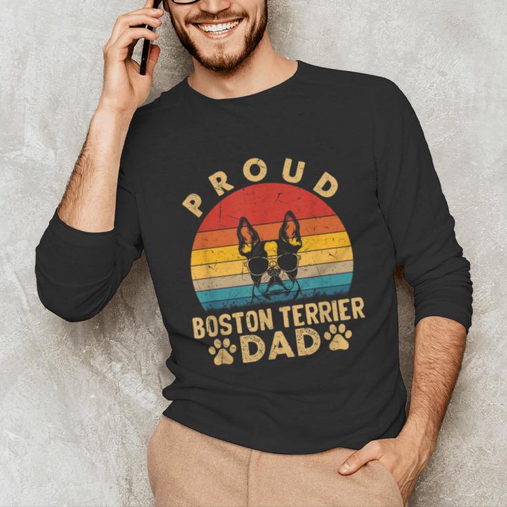 Proud Boston Terrier Dad Dog Owner Fathers Day Men Women Kids Unisex Long Sleeve T-Shirt, funny gift