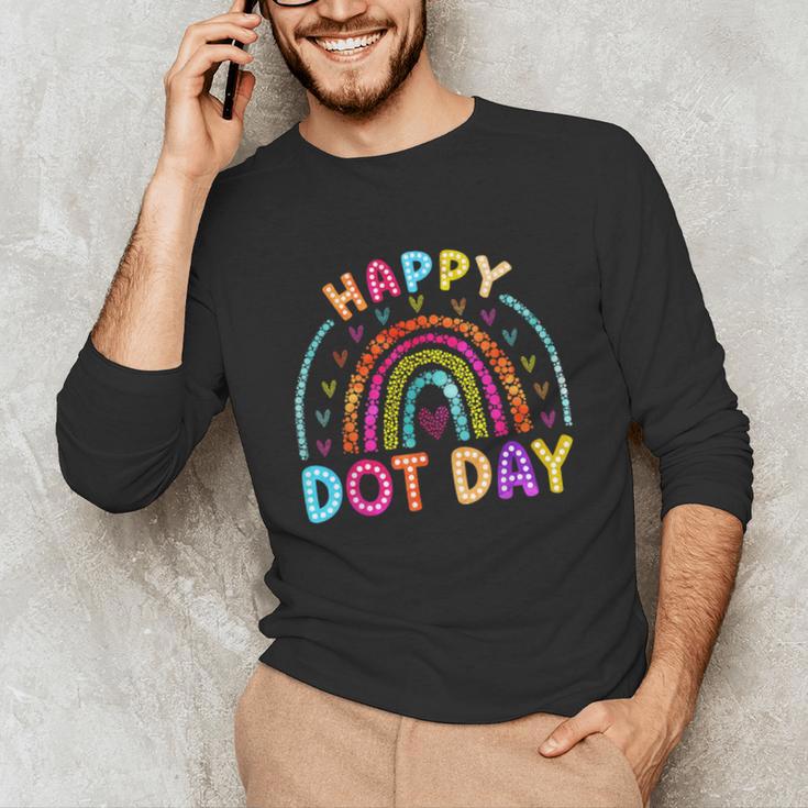 Rainbow Happy Dot Day Shirts Teacher Kids September 15th Unisex Long Sleeve T-Shirt, funny gift