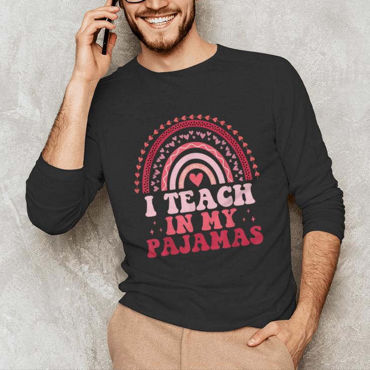 Rainbow Retro Homeschool Mom Teacher I Teach In My Pajamas Unisex Long Sleeve T-Shirt, funny gift Rainbow Retro Homeschool Mom Teacher I Teach In My Pajamas Unisex Long Sleeve T-Shirt, funny gift