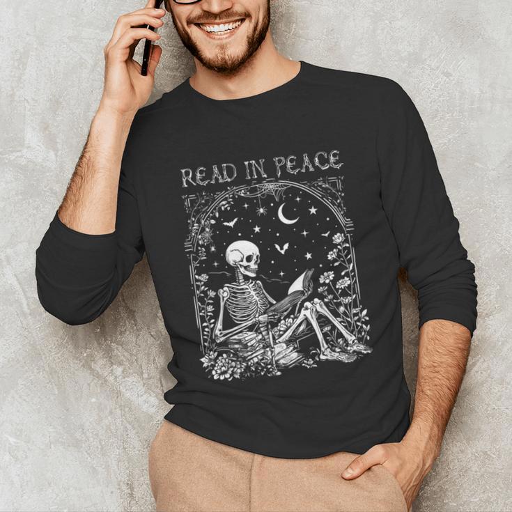 Read In Peace Skeleton Reading Teacher Spooky Halloween Unisex Long Sleeve T-Shirt, funny gift Read In Peace Skeleton Reading Teacher Spooky Halloween Unisex Long Sleeve T-Shirt, funny gift