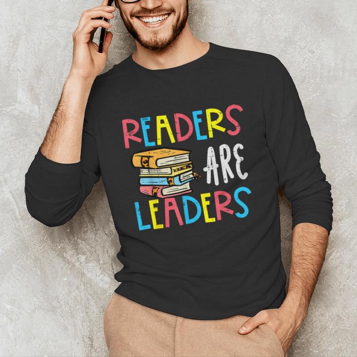 Readers Are Leaders Reading Book Lover Teacher Women Men Kid Unisex Long Sleeve T-Shirt, funny gift