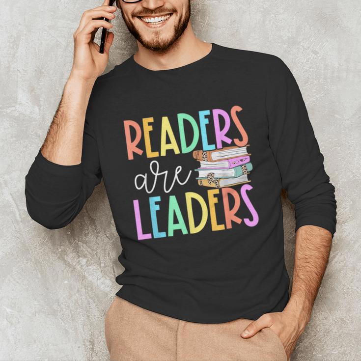 Readers Are Leaders Reading Book Lovers Teacher Women Kids Unisex Long Sleeve T-Shirt, funny gift