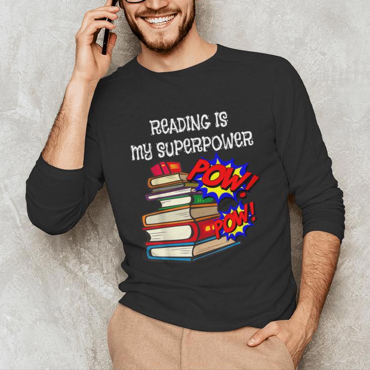 Reading Is My Super Power Superhero Best English Teacher Unisex Long Sleeve T-Shirt, funny gift