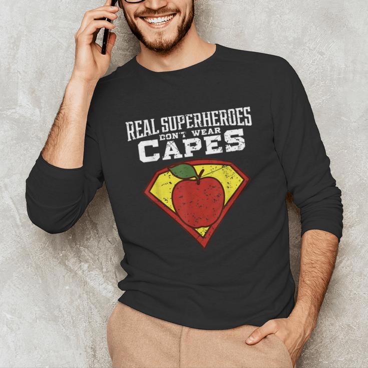 Real Superheroes Don't Wear Capes Teacher Shirt Teaching Te Unisex Long Sleeve T-Shirt, funny gift Real Superheroes Don't Wear Capes Teacher Shirt Teaching Te Unisex Long Sleeve T-Shirt, funny gift