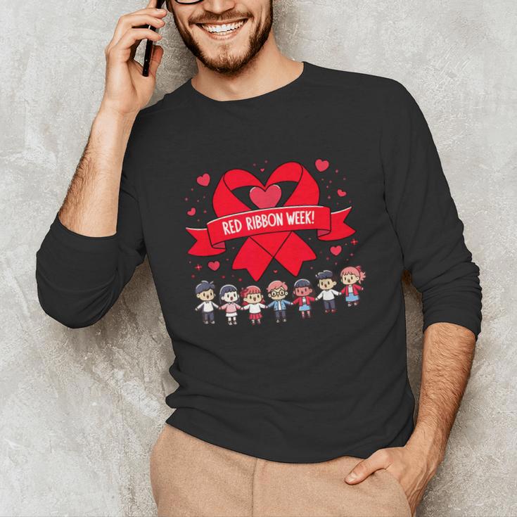 Red Ribbon Week Awareness For Students And Teachers Men Women Girls Kids Unisex Long Sleeve T-Shirt, funny gift Red Ribbon Week Awareness For Students And Teachers Men Women Girls Kids Unisex Long Sleeve T-Shirt, funny gift
