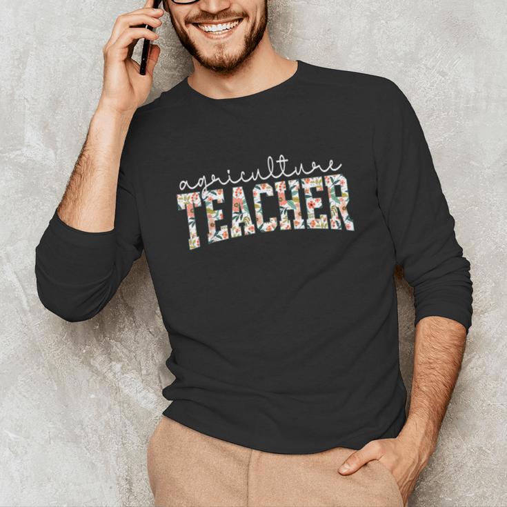 Retro Floral Agriculture Teacher Farmer AG Teacher Team Crew Unisex Long Sleeve T-Shirt, funny gift Retro Floral Agriculture Teacher Farmer AG Teacher Team Crew Unisex Long Sleeve T-Shirt, funny gift