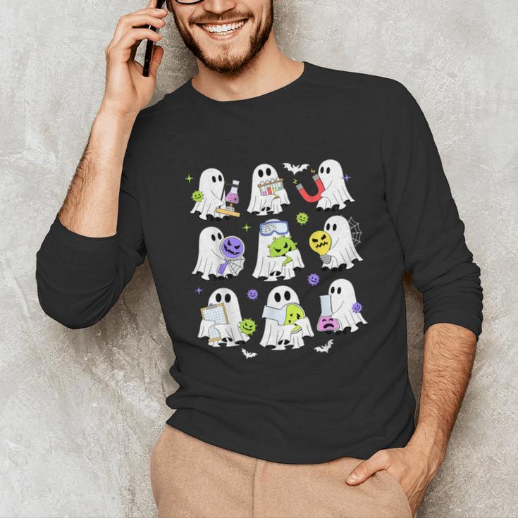 Retro Halloween Science Teacher Ghost Laboratory Teacher Unisex Long Sleeve T-Shirt, funny gift Retro Halloween Science Teacher Ghost Laboratory Teacher Unisex Long Sleeve T-Shirt, funny gift