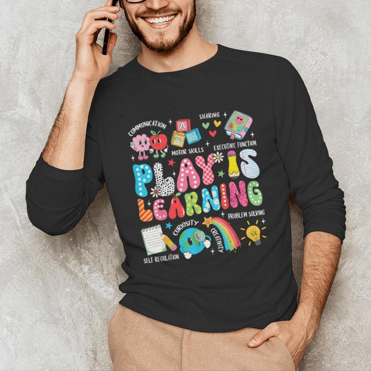 Retro Play Is Learning Kindergarten Teacher Team Women Unisex Long Sleeve T-Shirt, funny gift Retro Play Is Learning Kindergarten Teacher Team Women Unisex Long Sleeve T-Shirt, funny gift
