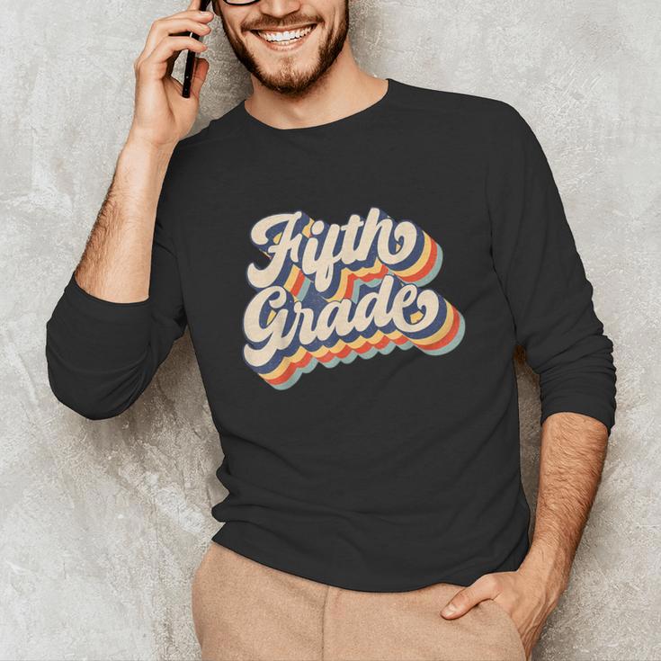 Retro Sunset Fifth Grade Teacher & Student Back To School Unisex Long Sleeve T-Shirt, funny gift Retro Sunset Fifth Grade Teacher & Student Back To School Unisex Long Sleeve T-Shirt, funny gift