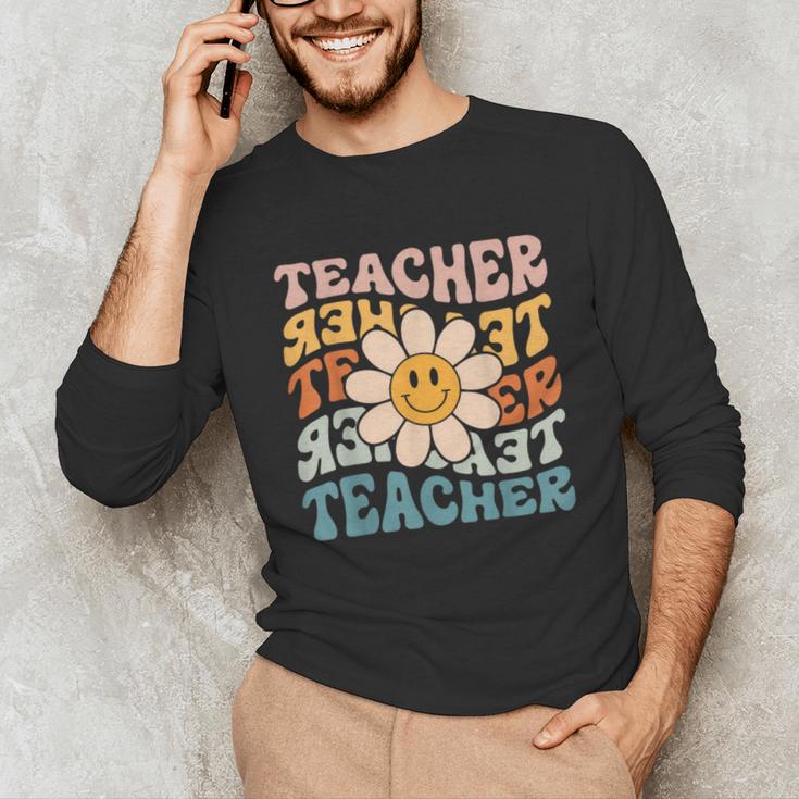 Retro Teacher Daisy Colorful Elementary School Teacher Unisex Long Sleeve T-Shirt, funny gift Retro Teacher Daisy Colorful Elementary School Teacher Unisex Long Sleeve T-Shirt, funny gift