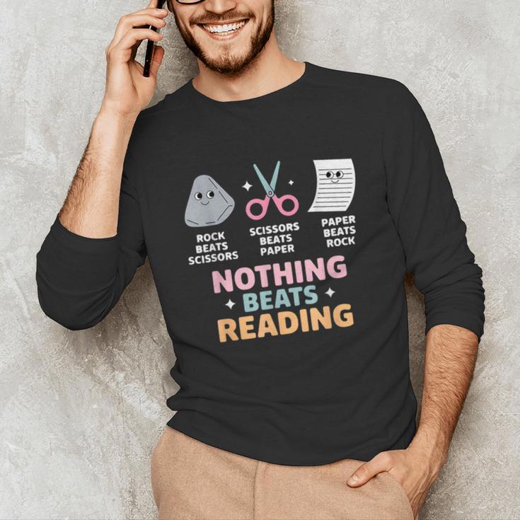 Rock Paper Scissors Teacher Librarian Nothing Beats Reading Unisex Long Sleeve T-Shirt, funny gift Rock Paper Scissors Teacher Librarian Nothing Beats Reading Unisex Long Sleeve T-Shirt, funny gift