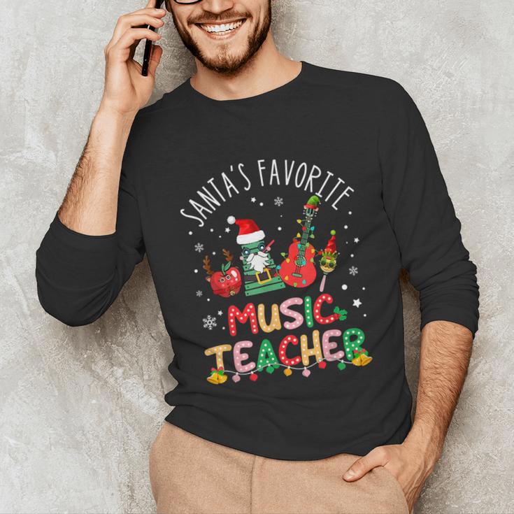Santa's Favorite Music Teacher Christmas Santa Hat Matching Unisex Long Sleeve T-Shirt, funny gift Santa's Favorite Music Teacher Christmas Santa Hat Matching Unisex Long Sleeve T-Shirt, funny gift