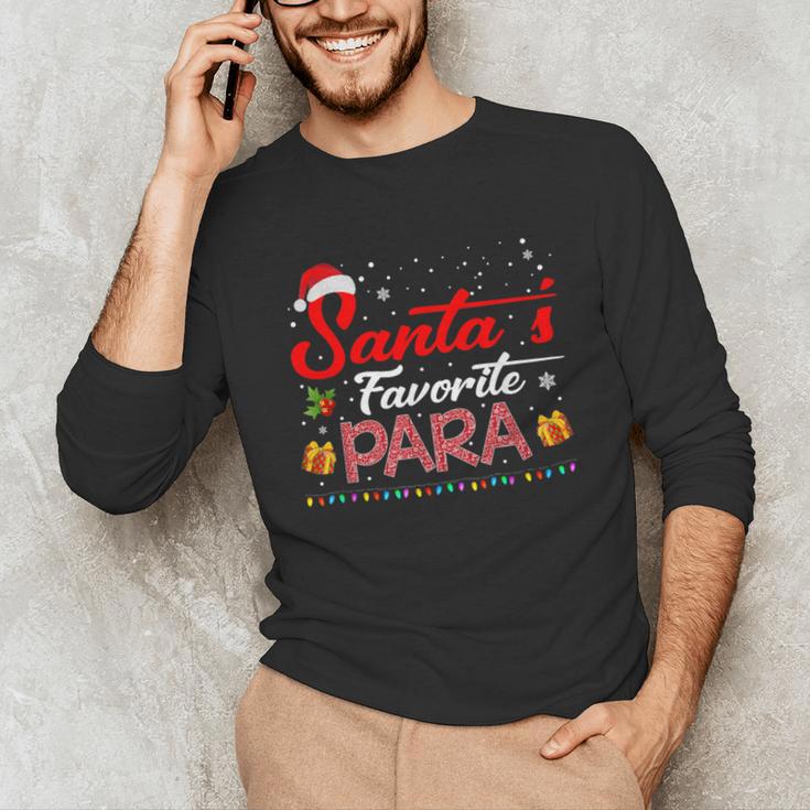 Santa's Favorite Para Christmas Paraprofessional Teacher Unisex Long Sleeve T-Shirt, funny gift Santa's Favorite Para Christmas Paraprofessional Teacher Unisex Long Sleeve T-Shirt, funny gift