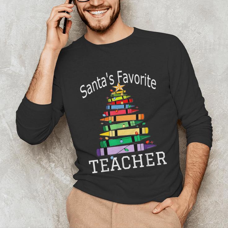 Santa's Favorite Teacher Idea For Christmas Teachers Unisex Long Sleeve T-Shirt, funny gift Santa's Favorite Teacher Idea For Christmas Teachers Unisex Long Sleeve T-Shirt, funny gift