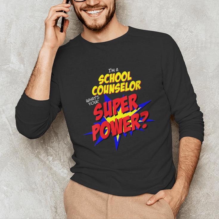 School Counselor Teacher Superhero Superpower Comic Book Unisex Long Sleeve T-Shirt, funny gift